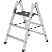 Proregal Klapptritt beidseitig begehbar | 3 Stufen | Aluminium-Warzenblech | nivello Leiterschuhe