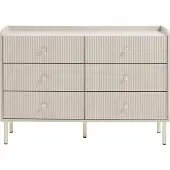 Vente-unique Kommoden 6 Schubladen – Beige und Gold - LUNAOR