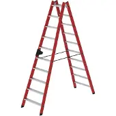 Proregal Stufen-Stehleiter beidseitig begehbar GFK / Alu 2x10 Stufen
