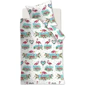 Beddinghouse Renforcé-Bettwäsche-Garnitur Flamingo Flower Farbe Pink Größe 135x200