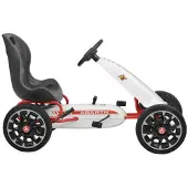 HECHT ABARTH Tretkart Go-Kart mit Pedalen | Weiß | bis 25 kg | Kettenantrieb | Handbremshebel