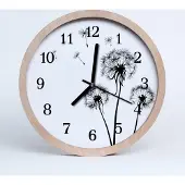 Tulup Holzuhr 20fi cm wanduhr - Löwenzahn-Blumen