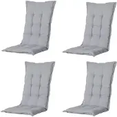 Madison - Gartenstuhlauflage High Back Panama hellgrau - Ca. 123x50 cm - 4er-Set
