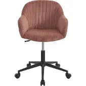 Vente-unique Bürostuhl - Cord-Velours - Rosa - MARENZIA
