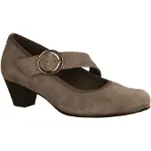 Gabor Comfort 36147-12 Spangenpumps, Damen, Fango, Leder, NEU - Damenschuhe Modische Pumps / Ballerina, Grau, leder (drill), absatzh&oumlhe: 45 mm