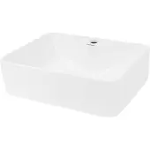 LuxeBath Waschbecken Aufsatzwaschbecken Quadratisch, 48x38x14 cm, Weiß, aus Keramik