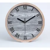 Tulup Holzuhr 30fi cm wanduhr - schwarze Spitzen - Holzuntergrund
