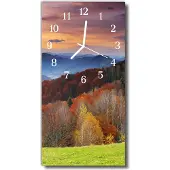 Tulup Glasuhr Wanduhr Küchenuhr Echt-Glas 30x60 Aussicht Mehrfarbig