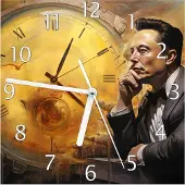 Wallario Design Wanduhr Zeitgedanken aus Echtglas, Größe 20 x 20 cm