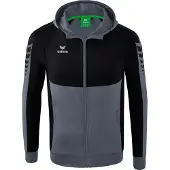 Erima Six Wings Trainingsjacke mit Kapuze Schiefergrau/Schwarz