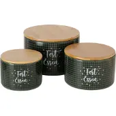MamboCat 3tlg Set Gebäckdose Windsor Fest Essen rund Ø11-16cm Steingut-Box Weihnachten
