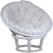 MiaMöbel Sessel 80 cm Modern Rattan Weiß