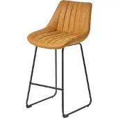 Homescapes Barstuhl „Ascot“ Barhocker Kunstleder Tresenstuhl mit Rückenlehne 97cm hoch - gold