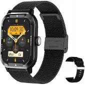 Douself U8 Multifunktions-Sport-Smartwatch, wasserdicht IP67, 1,91-Zoll-Großbild-HD-Display, Milano-Stahlband, schwarz