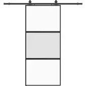 Syfax Schiebetür mit Beschlag Schwarz 90x205 cm Hartglas