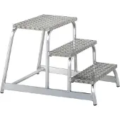 Iller-Leiter Iller Maschinentritt aus rutschfestem Aluminium Riffelblech 1 Stufe