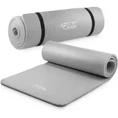 4fizjo Fitnessmatte mit Tragegurt, 180x60x1,5 cm, NBR-Schaumstoff, Rutschfest, Grau