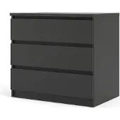 Ebuy24 Nada Kommode 3 Schubladen mattschwarz.