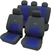Petex Auto Sitzbezüge Universal Komplett Set 11-teilig - Active Sports blau, Eco Class mit SAB 1 Vario | Autositzbezüge / Schonbezüge von