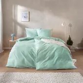 Estella Feinflanell Bettwäsche Andriano mint 155x220 cm + 80x80 cm