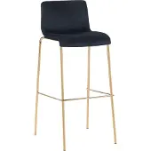 CLP Barhocker Hoover Samtbezug Metallgestell in Gold-Optik schwarz