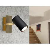 Meine Wunschleuchte LED Wandstrahler 1-flammig Spot schwenkbar Schwarz-Gold Flurbeleuchtung Galerie