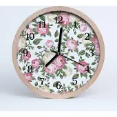 Tulup Holzuhr 20fi cm wanduhr - Pflanzen Blumen