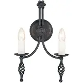 Elstead Lighting Elstead Belfry Wandleuchte E14 2-fach Schwarz, UK