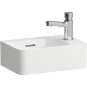 Laufen VAL Handwaschbecken, 1 Hahnloch rechts, mit Überlauf, 340x220mm, H8152804001061, Farbe: Weiß mit LCC