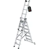 Proregal Stufen-Mehrzweckleiter 3-teilig mit nivello-Traverse 3x6 Stufen