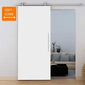 Inova Tür Schiebetür Holz weiß 900x2065 Zimmertür Holztür offene Schiene - Stangengriff+Softclose