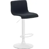 CLP Barhocker Hover mit Stoffbezug | Farbe schwarz Material Gestell Metall matt weiss