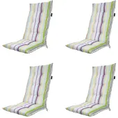 Madison - Gartenstuhlauflage High Back Righe lila - Ca. 123x50 cm - 4er-Set