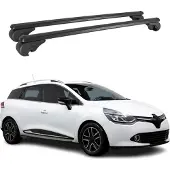 Omac Dachträger für Renault Clio Grandtour 2012-2019 Gepäckträger Alu Schwarz 2x