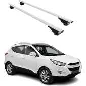 Omtec Dachträger Gepäckträger für Hyundai ix35 2010-2015 Grundträger Grau 2 tlg