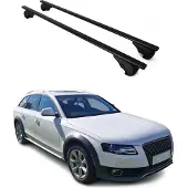 Omtec Dachträger Grundtäger für Audi A4 Allroad B8 2009-2015 75kg Metall Schwarz 2 tlg