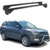 Omtec Dachträger für Ssangyong XLV 2016-2025 Gepäckträger Grundträger Alu Schwarz 2x