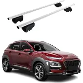 Omtec Dachträger Gepäckträger für Hyundai Kona 2017-2023 Grundträger ABE Silber 2x