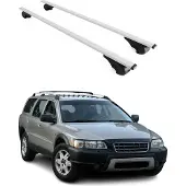 Omtec Dachträger Gepäckträger für Volvo XC70 2000-2007 Grundträger Metall Silber 2tlg