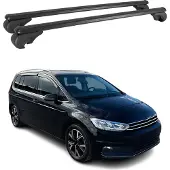 Omac Dachträger Dachgepäckträger für VW Touran 2003-2023 Alu Schwarz ABE