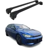 Omtec Dachträger Gepäckträger für VW Passat B9 Variant 2023-2025 Schwarz Aluminium 2x