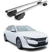 Omtec Dachträger Gepäckträger für Peugeot 508 SW 2019-2023 ABE Aluminium Grau 2x