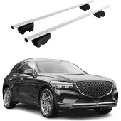 Omtec Dachträger Gepäckträger für Genesis GV70 2022-2023 Querträger ABE Alu Silber