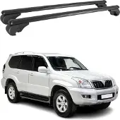 Omtec Dachträger für Toyota Land Cruiser J12 2002-2009 Gepäckträger Alu Schwarz 2x