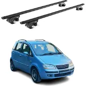 Aurilis Dachträger Gepäckträger für Fiat Idea 2004-2012 Alu Schwarz 2 tlg ABE