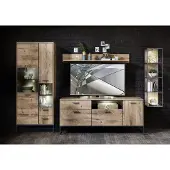 Möbelando Wohnwand Mediawand TV-Wand Schrankwand Anbauwand Wohnzimmerwand "Manhattan IV"