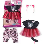 Baby Born Katzen-Outfit mit Tüllrock, Hose & Haarreif für 43 cm Puppen