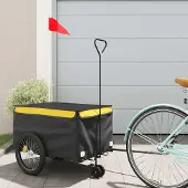 Prolenta Maison Exclusive - Fahrradanhänger Schwarz und Gelb 30 kg Eisen