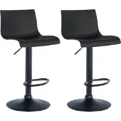 CLP 2er Set Barhocker Branford höhenverstellbar und 360 drehbar schwarz Material Kunststoff