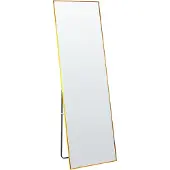 Beliani Stehspiegel Gold Aluminium 50 x 156 cm mit Ständer Modernes Design Ganzkörperspiegel Deko Accessoires Wohnzimmer Schlafzimmer Flur Garderobe